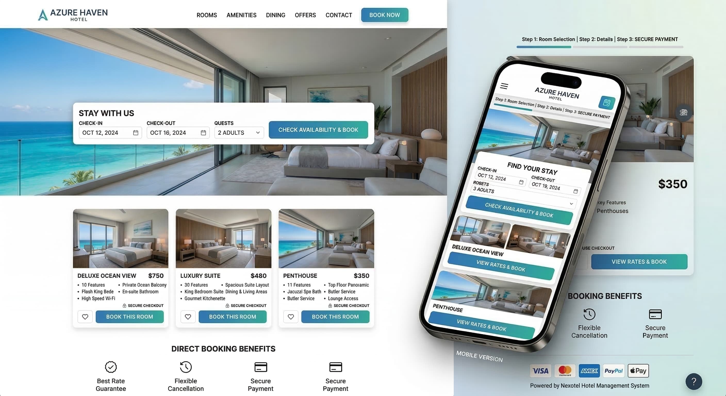 Resify direct booking website preview